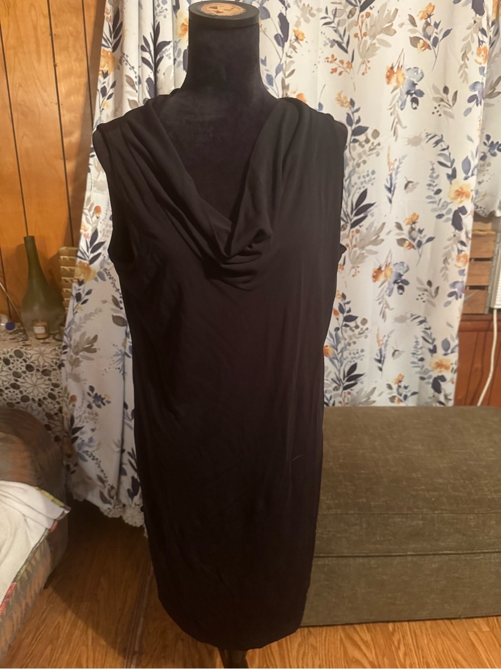 Amanda Smith Black Cowl Neck Midi Dress